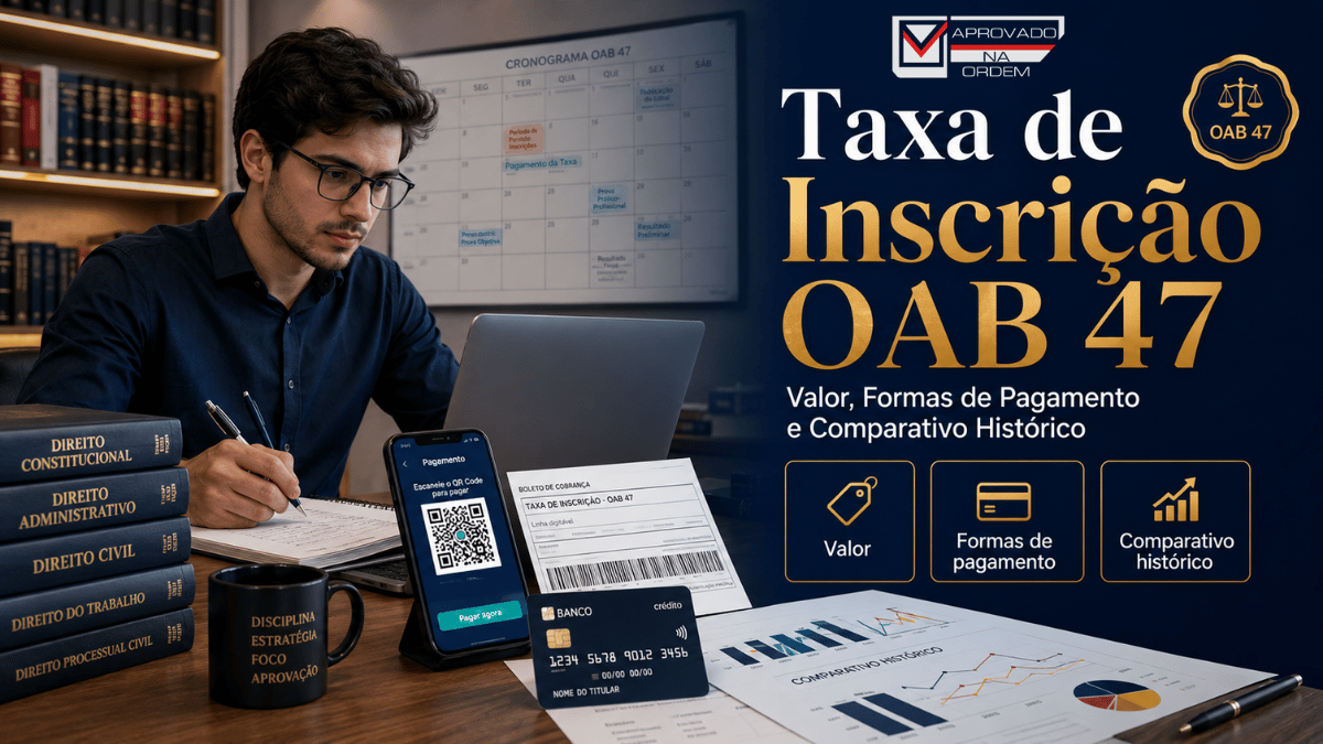 Taxa de Inscrição OAB 47 Valor, Formas de Pagamento e Comparativo Histórico